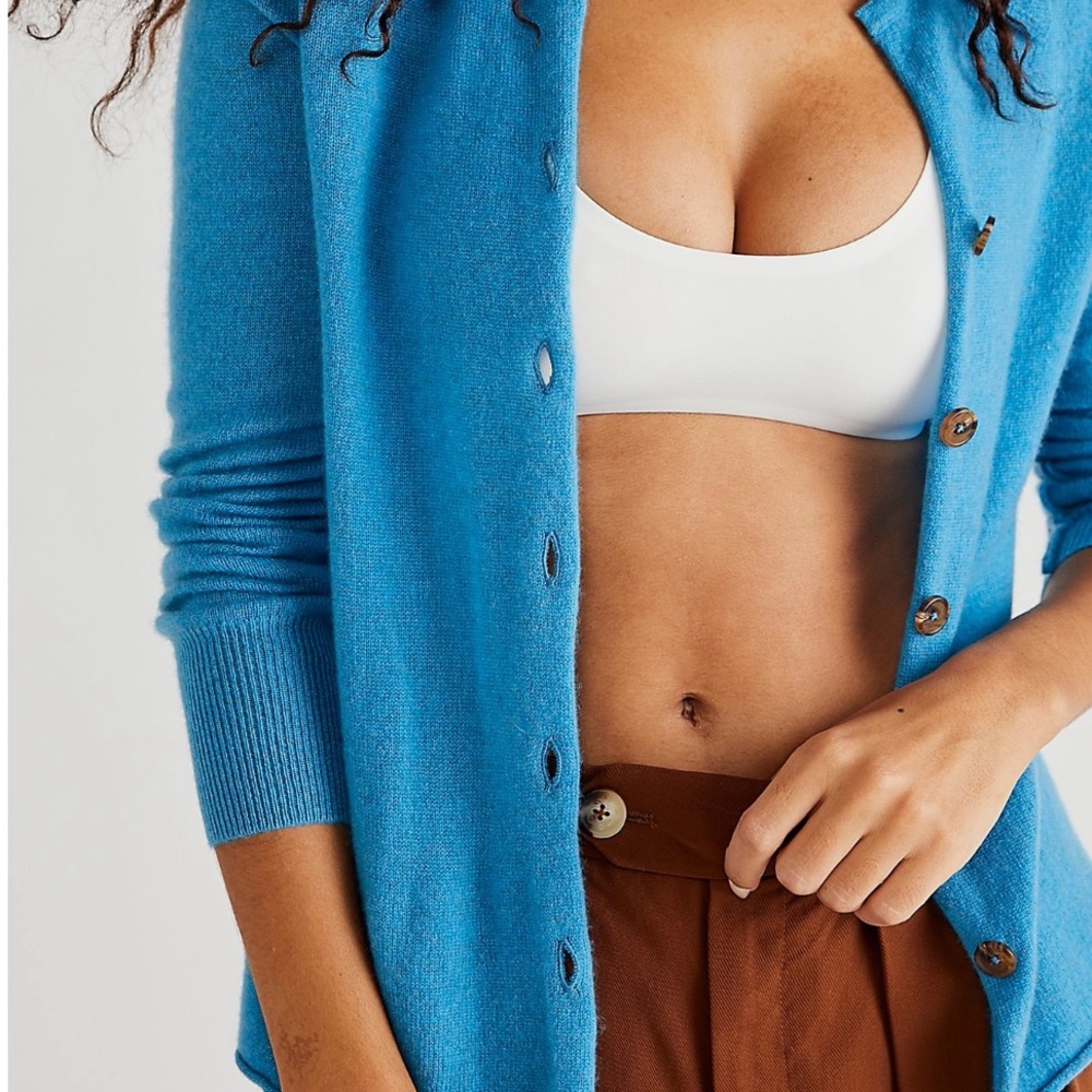 Free People Baby Blue Paloma Cashmere Cardigan - Picture 4 of 10